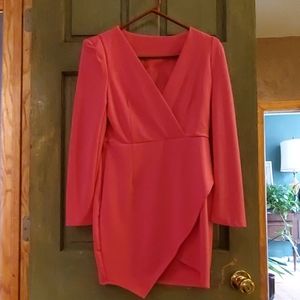 Nasty Gal Pink Long Sleeve Midi Dress, M, 2013